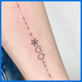symbols and code tattoo in arm